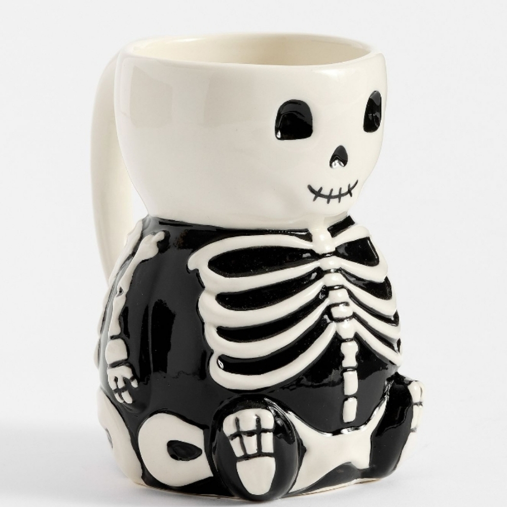 Pottery Barn Mug Skelton Halloween